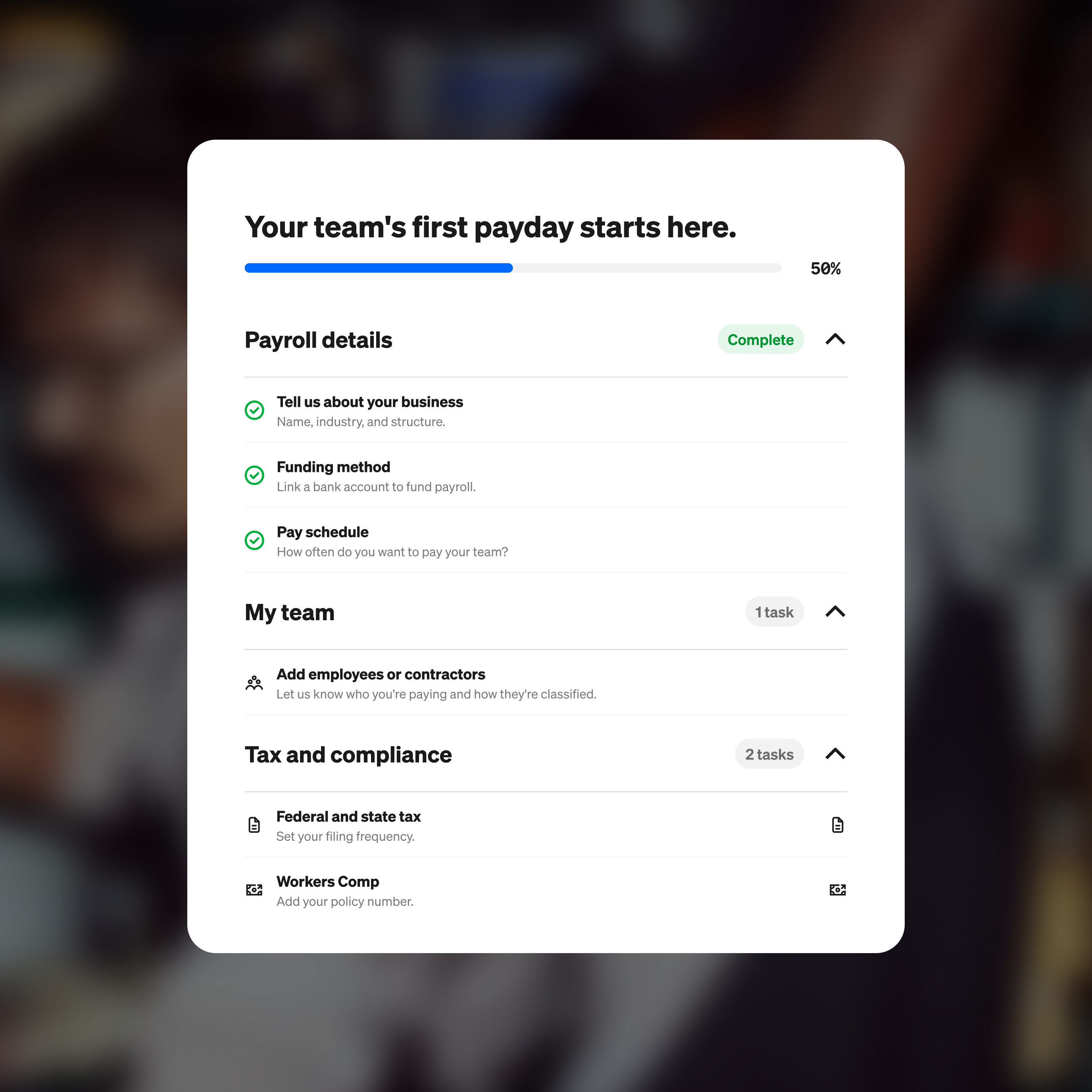 Payroll settings