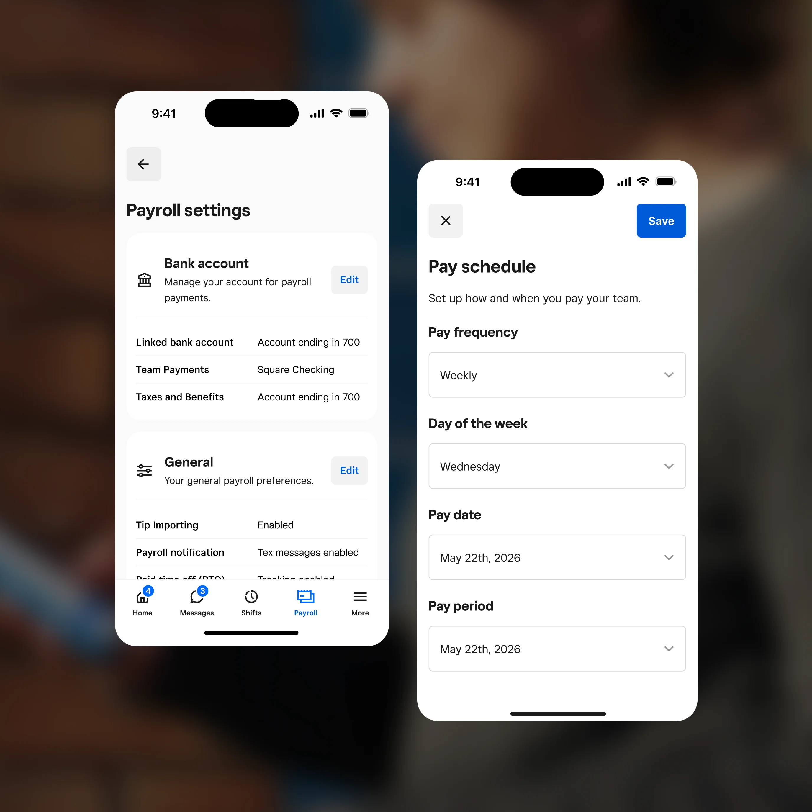 Payroll setup